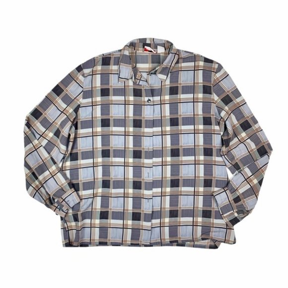 (Up To 50% Off SALE) Alia Button Down Plaid Longsleeve Top - Picture 1 of 3